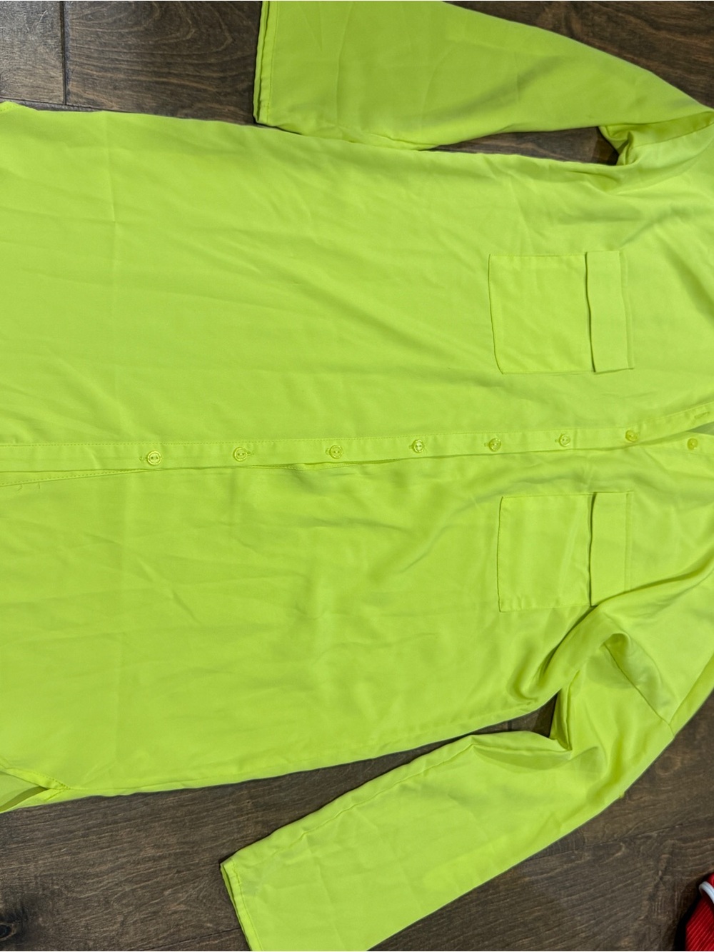 Honey Punch Neon Yellow Lightweight Button-Up Shirt Jacket